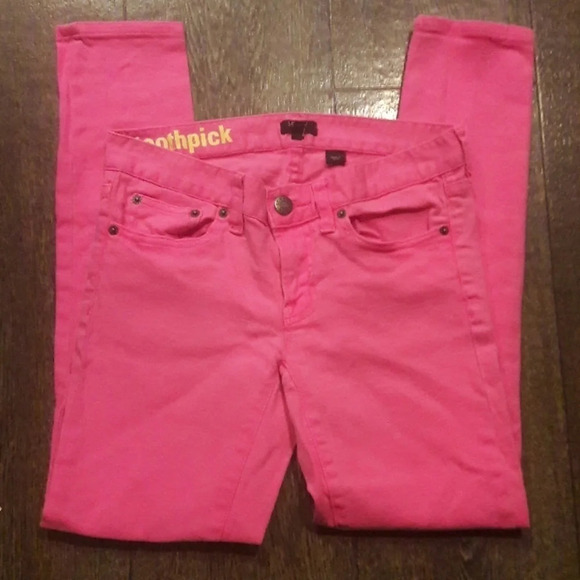 J. Crew Toothpick Skinny Ankle Denim Jeans Pink 24 - Picture 2 of 6